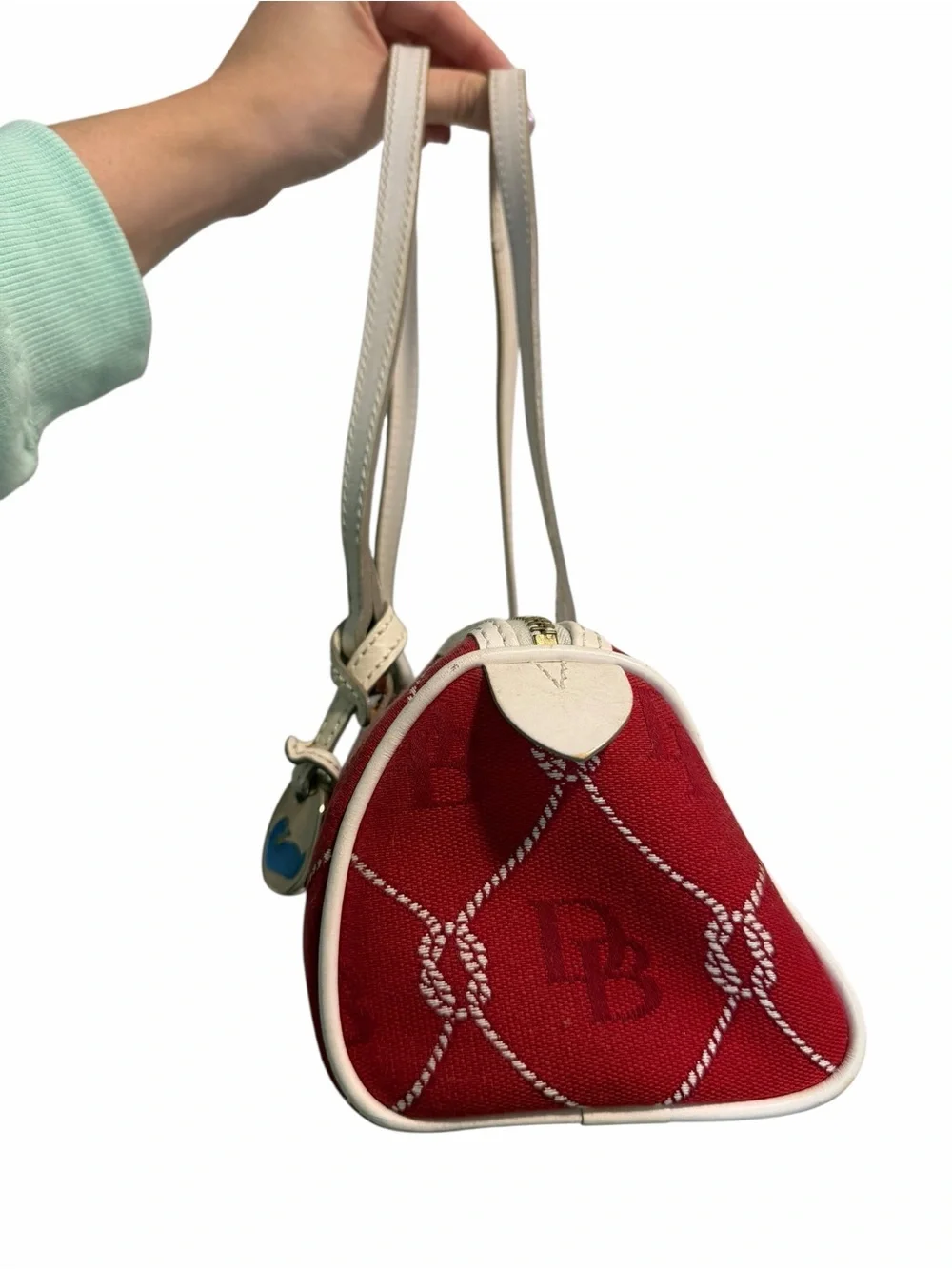 90s vintage Dooney & Bourke red nautical barrel bag